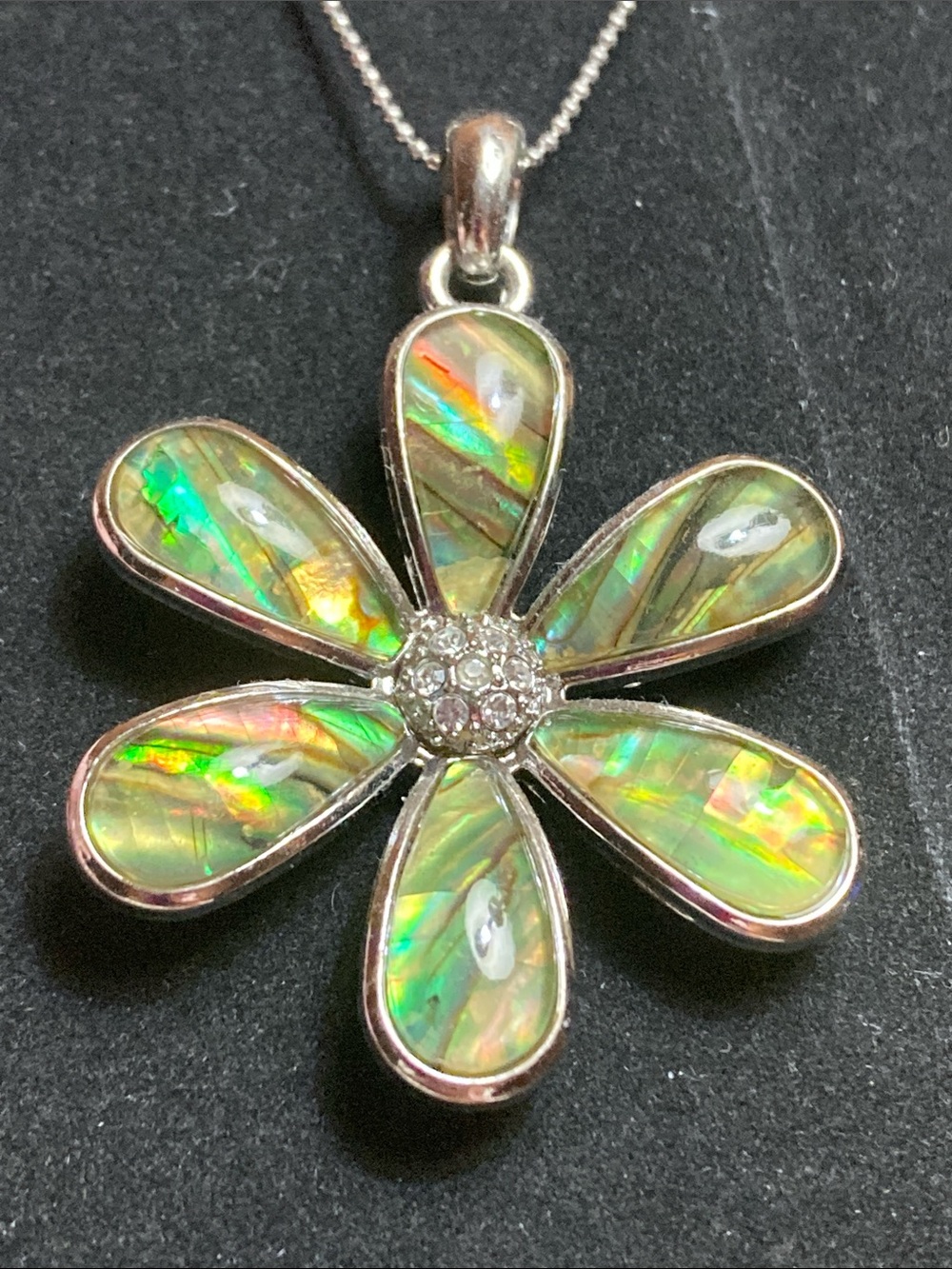 Lia Sophia Iridescent Flower Pendant Necklace in Green - Picture 4 of 5